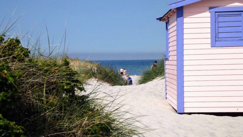 Badhytt Strand Skanör Hav Sand