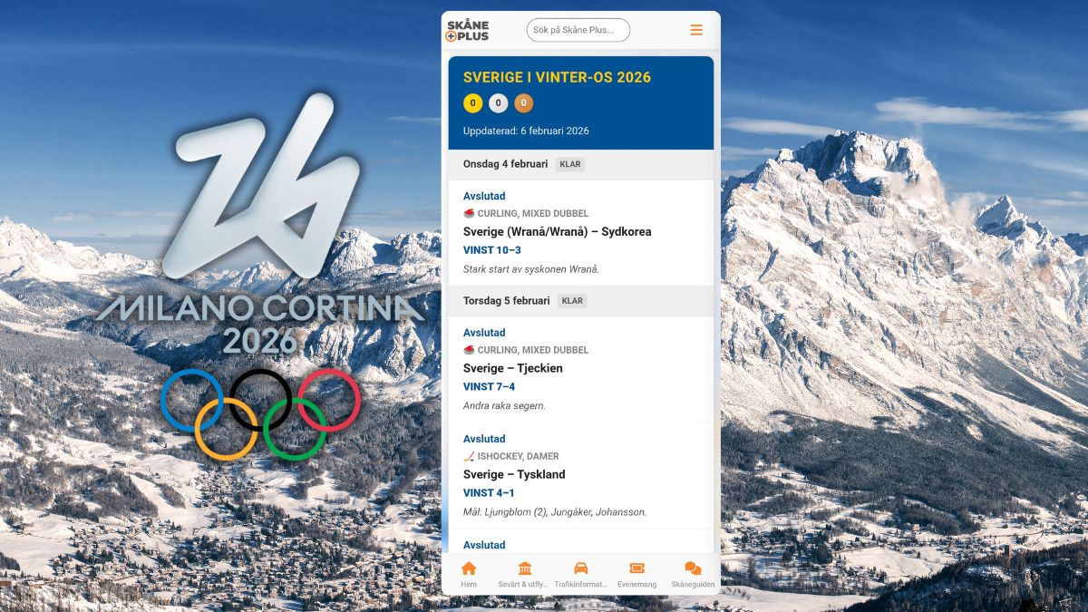 Följ Sveriges medaljjakt i Vinter-OS 2026 direkt på Skåne Plus