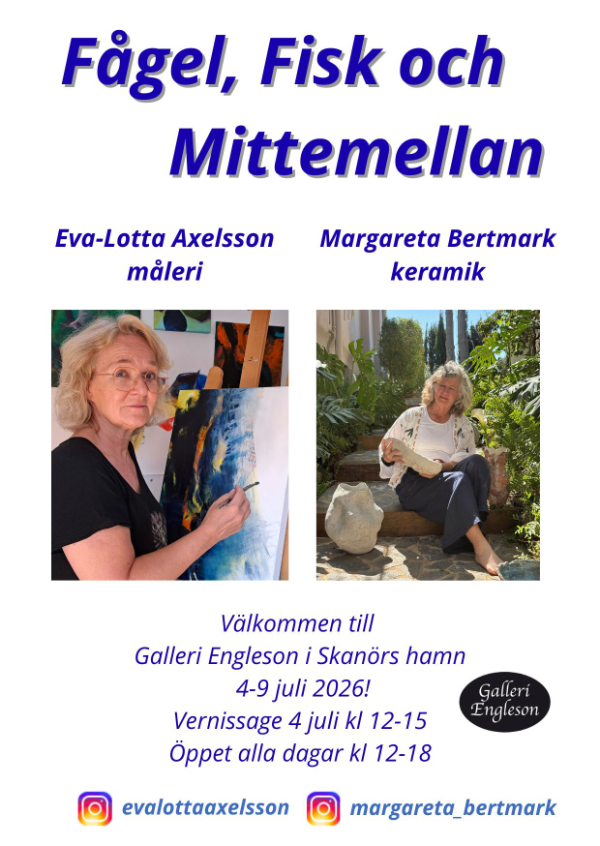 Fågel, Fisk och Mittemellan – Utställning med Eva-Lotta Axelsson & Margareta Bertmark