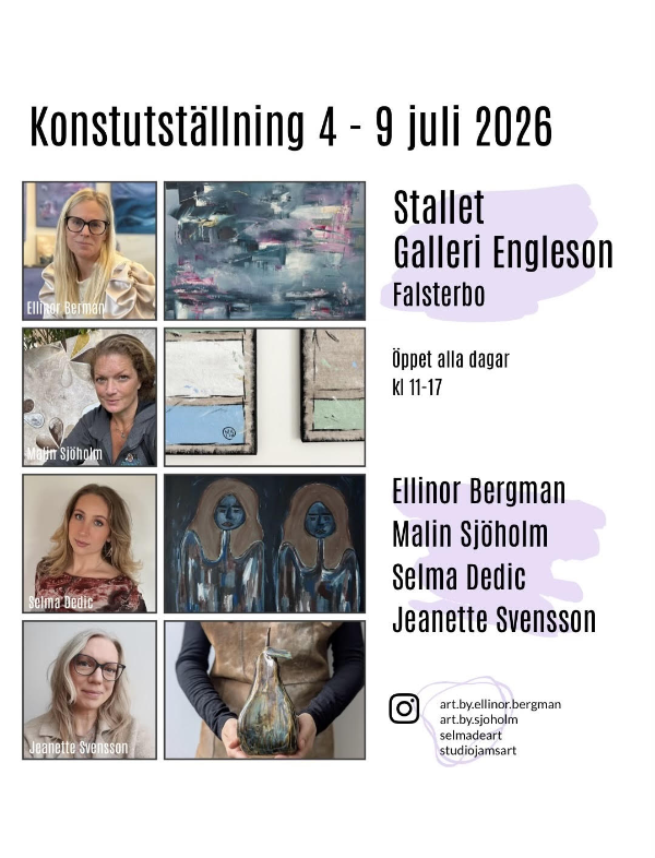 Konstutställning med Bergman, Sjöholm, Dedic & Svensson