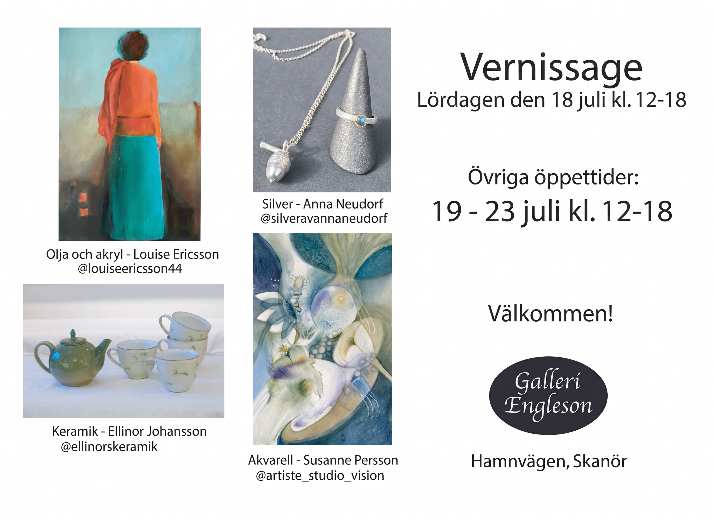 Vernissage & Konstutställning på Galleri Engleson i Skanör
