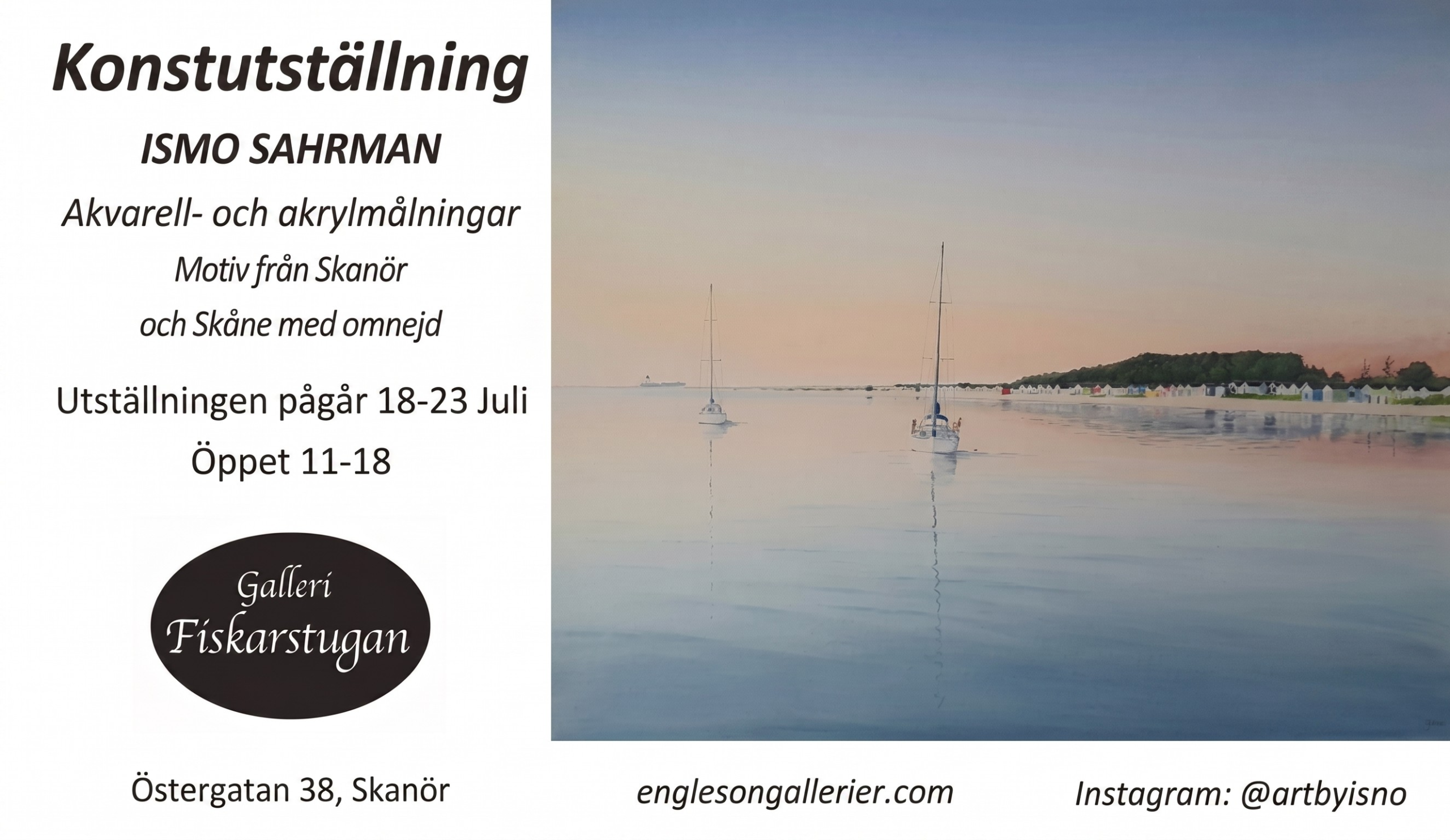 Konstutställning: Ismo Sahrman på Galleri Fiskarstugan